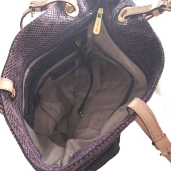 Michael Kors Jet Set Tote Purple Snake Embossed Shoulder Bag Very  Clean - Picture 9 of 12